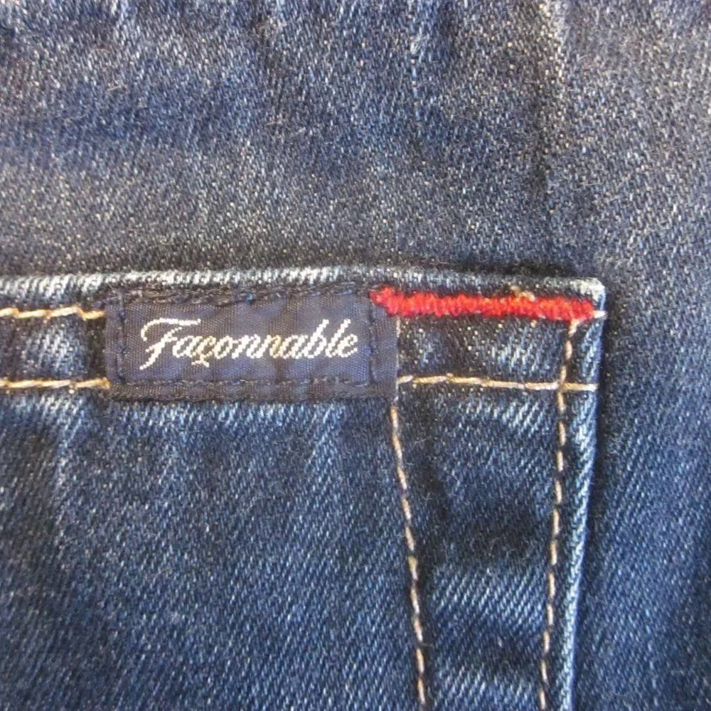 Faconnable Womens Size 10 Cropped Dark Denim Jeans Straight Leg 9.5